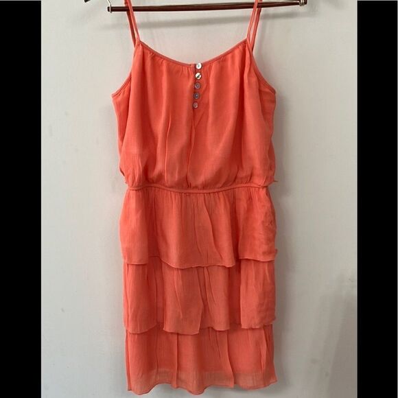 LILY ROSE L Tiered Peach Dress - Picture 1 of 10